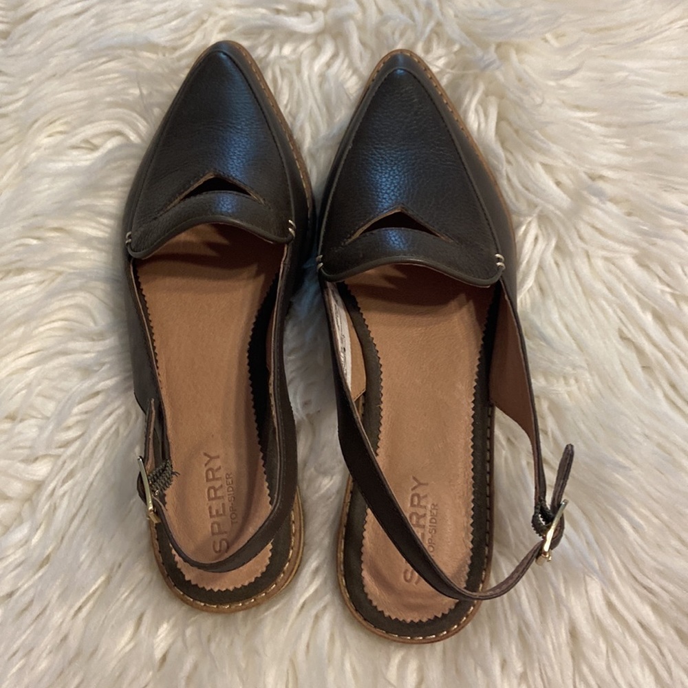 SPERRY Shoes size 7 BNWOT color dark green so beautiful leather upper - Picture 15 of 16